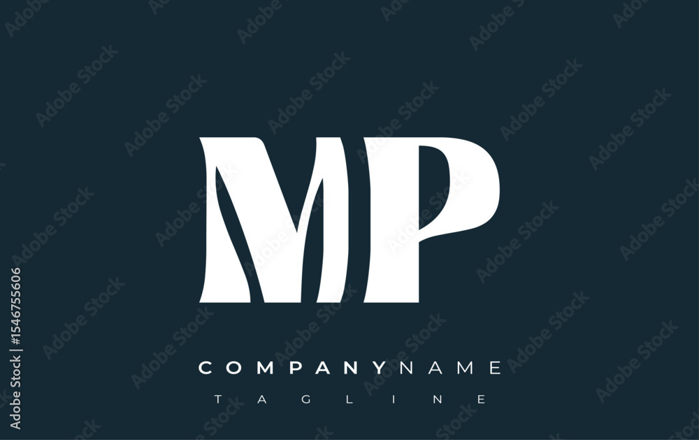 Fototapete mp creative abstract typography logo design. elegant logo combining bold typography and creative sha