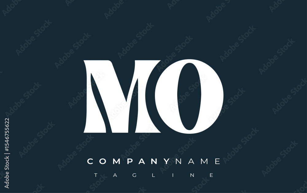 Fototapete mo creative abstract typography logo design. elegant logo combining bold typography and creative sha