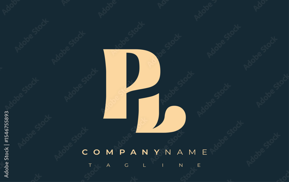 Fototapete pl creative abstract typography logo design. elegant logo combining bold typography and creative sha