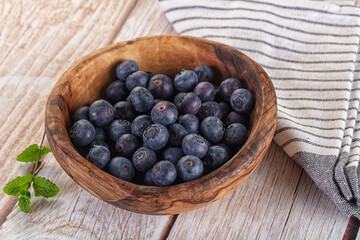Raw ripe sweet and juicy blueberry