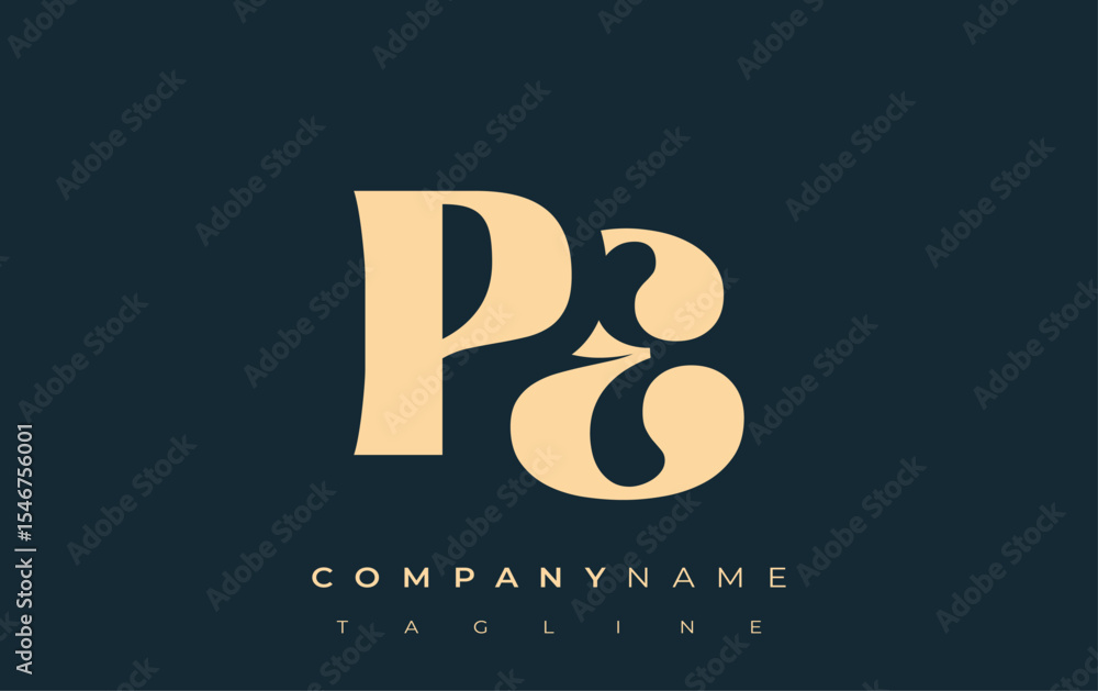 Fototapete pe creative abstract typography logo design. elegant logo combining bold typography and creative sha
