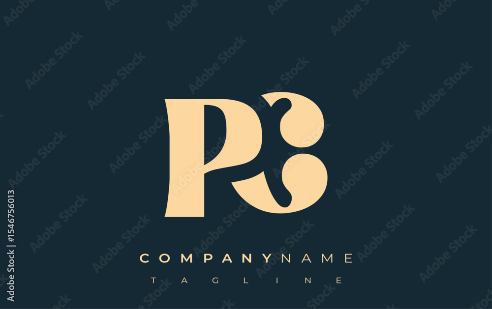 Fototapete pc creative abstract typography logo design. elegant logo combining bold typography and creative sha