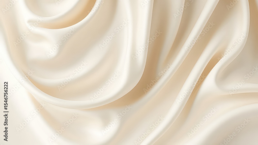 Poster elegant waves of luxurious cream fabric create a soft and inviting abstract background texture