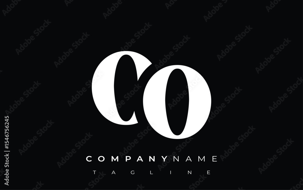 Fototapete oo creative abstract typography logo design. elegant logo combining bold typography and creative sha