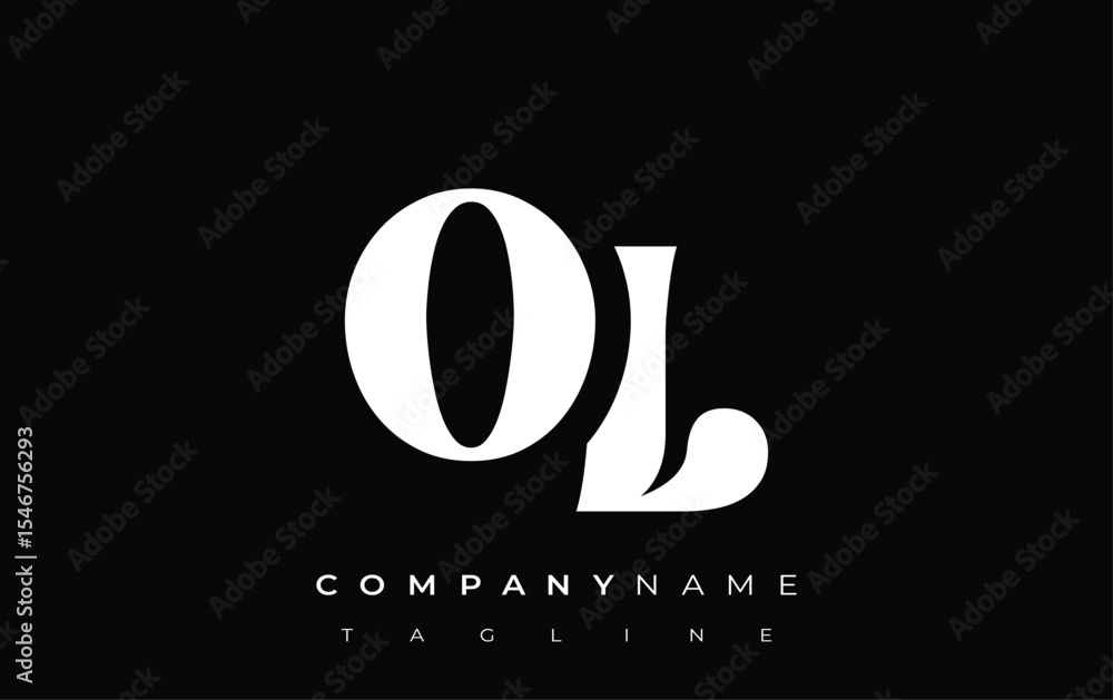 Fototapete ol creative abstract typography logo design. elegant logo combining bold typography and creative sha