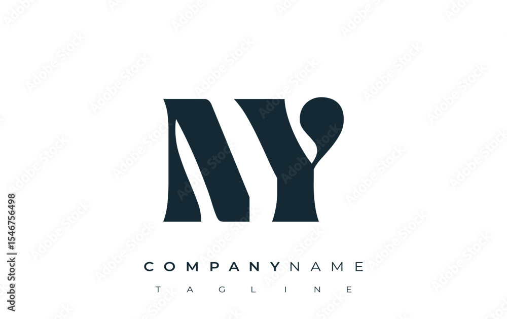 Fototapete ny creative abstract typography logo design. elegant logo combining bold typography and creative sha