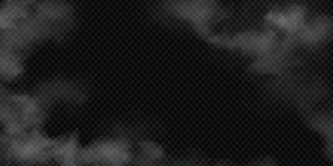 Abstract white steam or smoke on black background