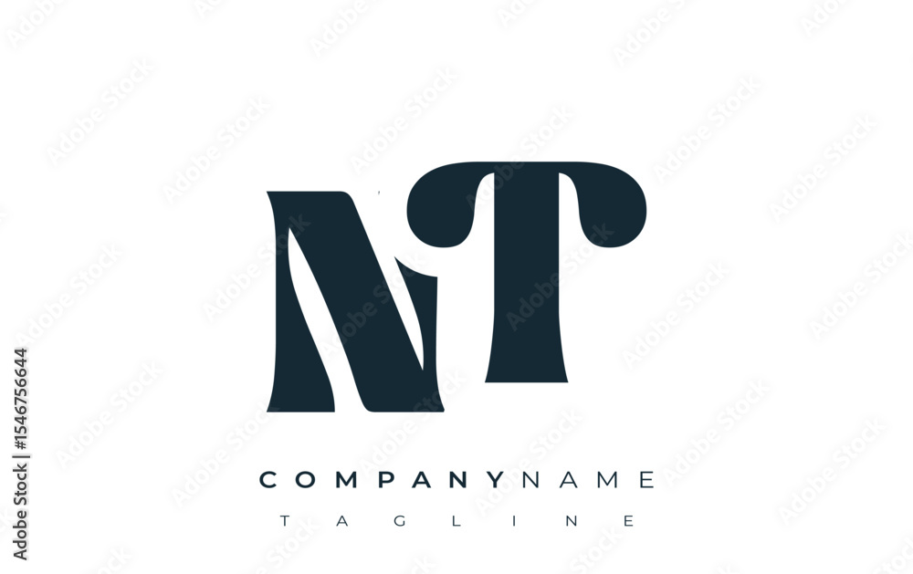 Fototapete nt creative abstract typography logo design. elegant logo combining bold typography and creative sha