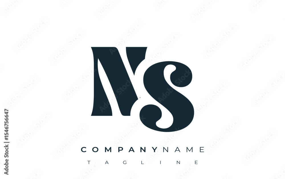 Fototapete ns creative abstract typography logo design. elegant logo combining bold typography and creative sha