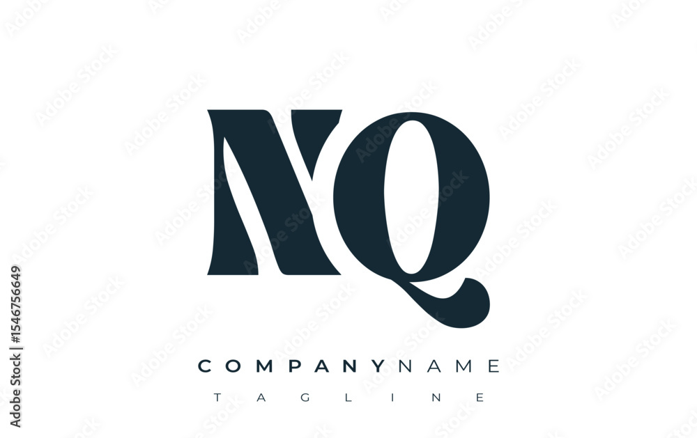 Fototapete nq creative abstract typography logo design. elegant logo combining bold typography and creative sha