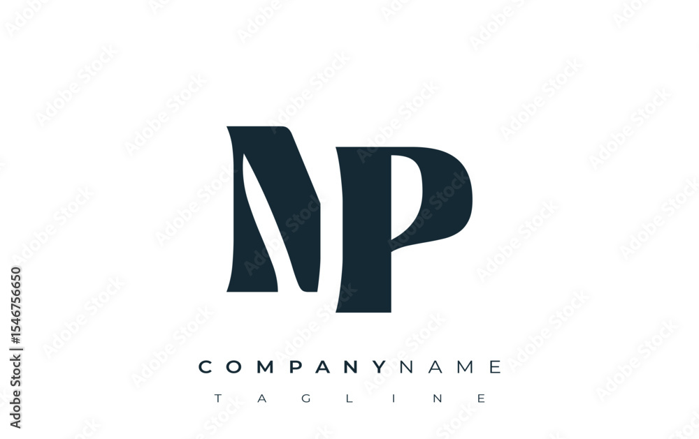 Fototapete np creative abstract typography logo design. elegant logo combining bold typography and creative sha