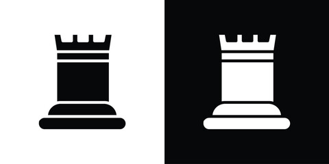 Chess rook icon of a flat style vector © Vince