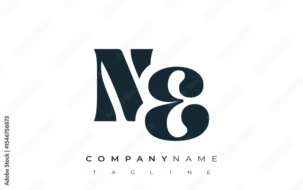 Fototapete ne creative abstract typography logo design. elegant logo combining bold typography and creative sha
