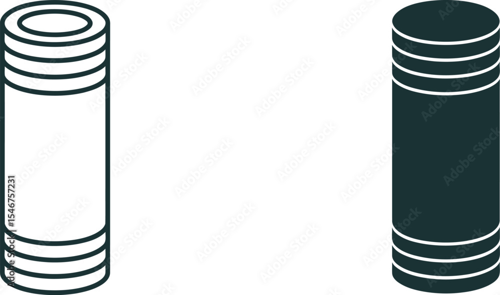 Poster outline cylinder illustration vector design with geometric shape and simple background for graphic u