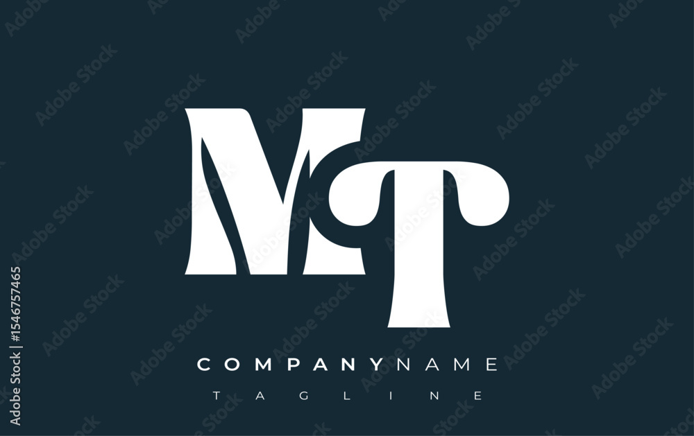 Fototapete mt creative abstract typography logo design. elegant logo combining bold typography and creative sha