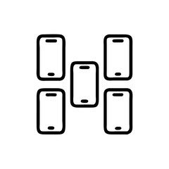 Smartphone icon vector set line art and outline vector icon