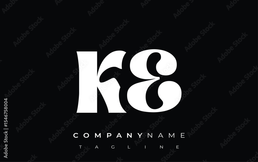 Fototapete ke creative abstract typography logo design. elegant logo combining bold typography and creative sha