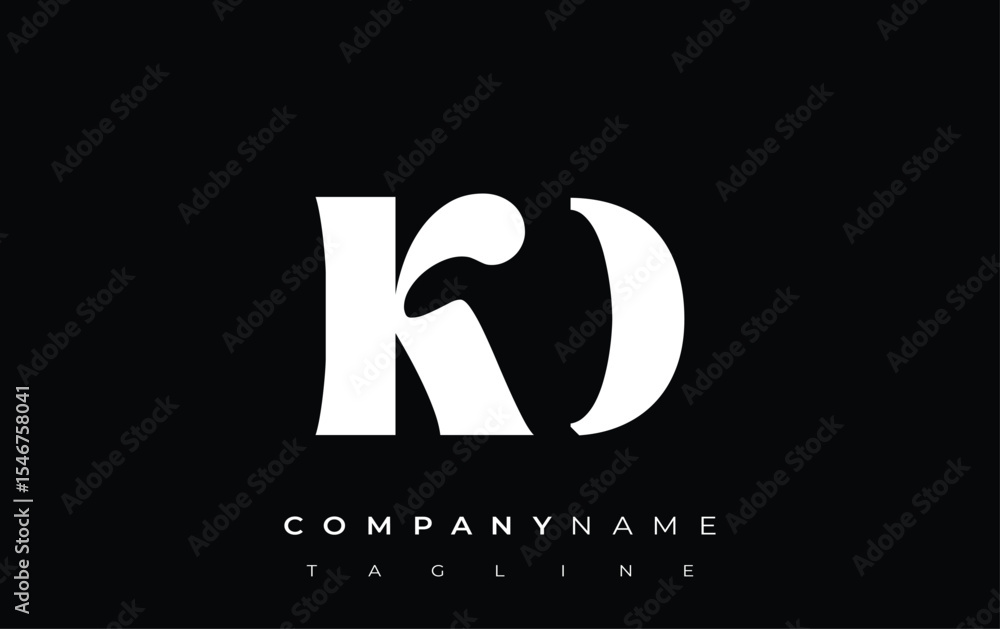 Fototapete kd creative abstract typography logo design. elegant logo combining bold typography and creative sha