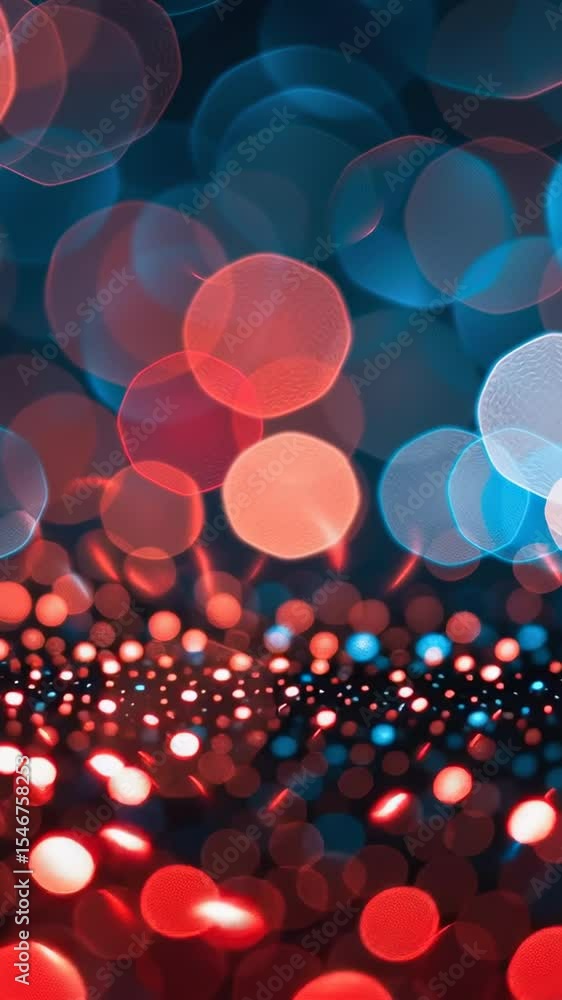 Poster a beautiful display of shimmering bokeh lights in red and blue creates an enchanting setting for fes