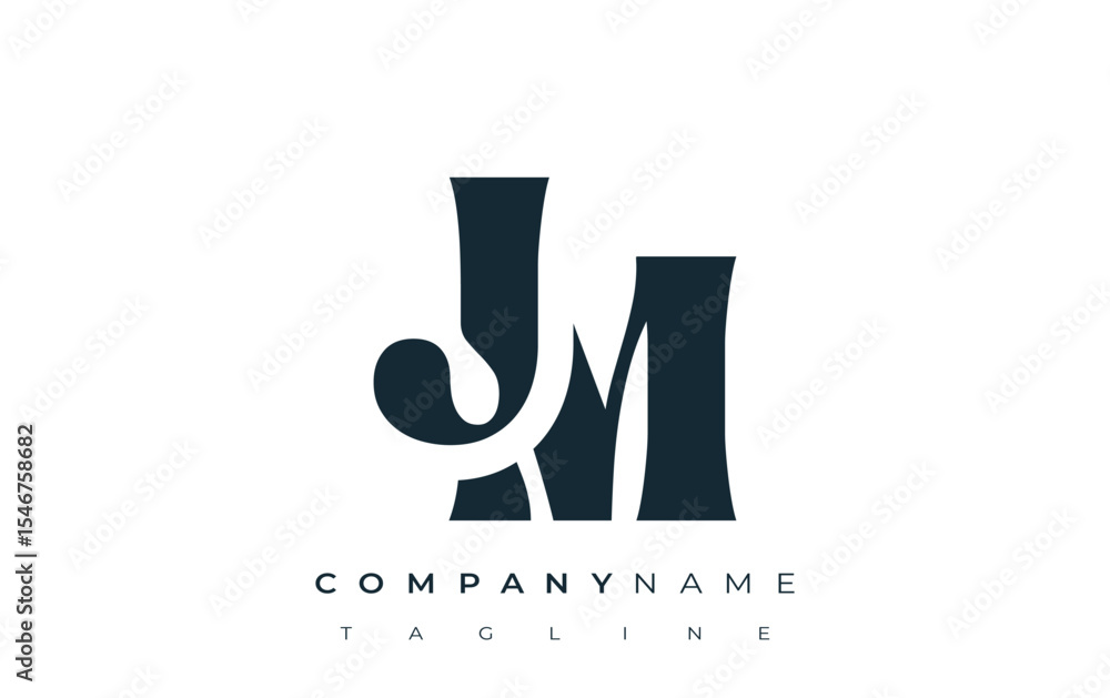 Fototapete jm creative abstract typography logo design. elegant logo combining bold typography and creative sha