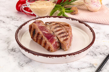 Delicous grilled tuna dish steak