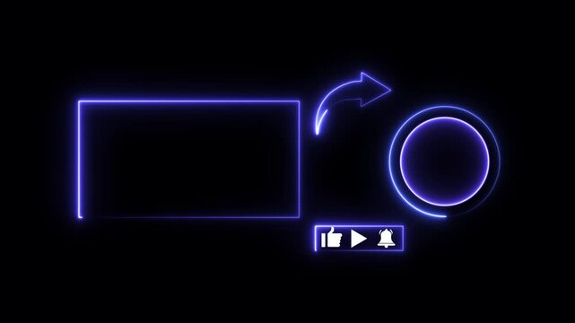 Subscribe button and outro for gaming and video channels Youtube End screen animation. neon glowing end screen - Powered by Adobe