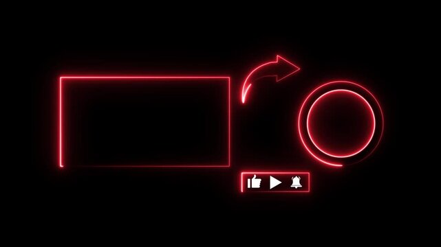 Subscribe button and outro for gaming and video channels Youtube End screen animation. neon glowing end screen