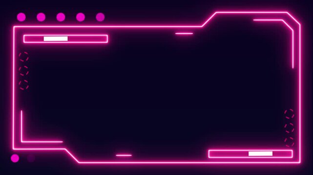 Futuristic sci-fi neon HUD frame interface