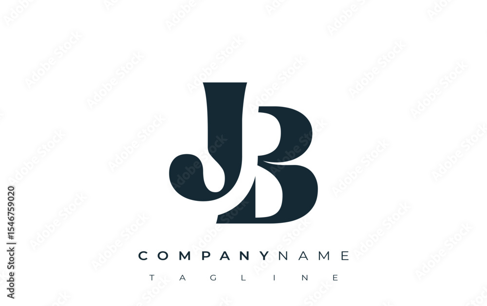 Fototapete jb creative abstract typography logo design. elegant logo combining bold typography and creative sha