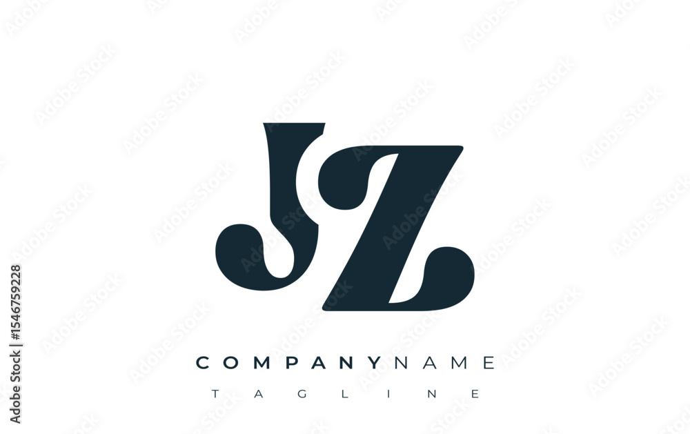 Fototapete jz creative abstract typography logo design. elegant logo combining bold typography and creative sha
