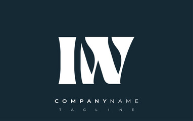 IW Creative Abstract Typography Logo Design. Elegant logo combining bold typography and creative shapes, ideal for branding and identity solutions. © Mahamud