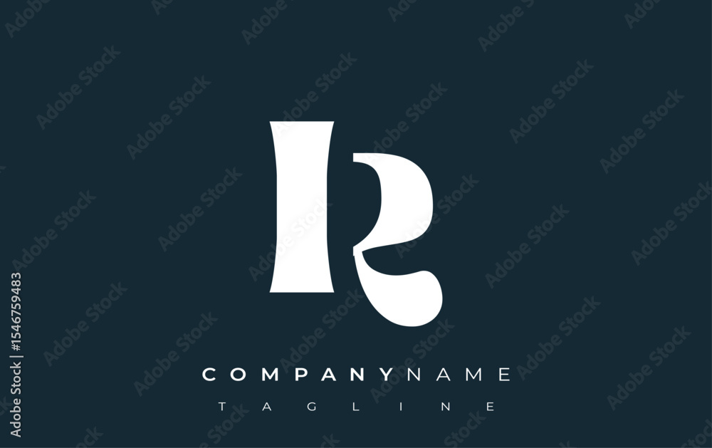 Fototapete ir creative abstract typography logo design. elegant logo combining bold typography and creative sha