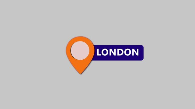 Location marker with London text flat design