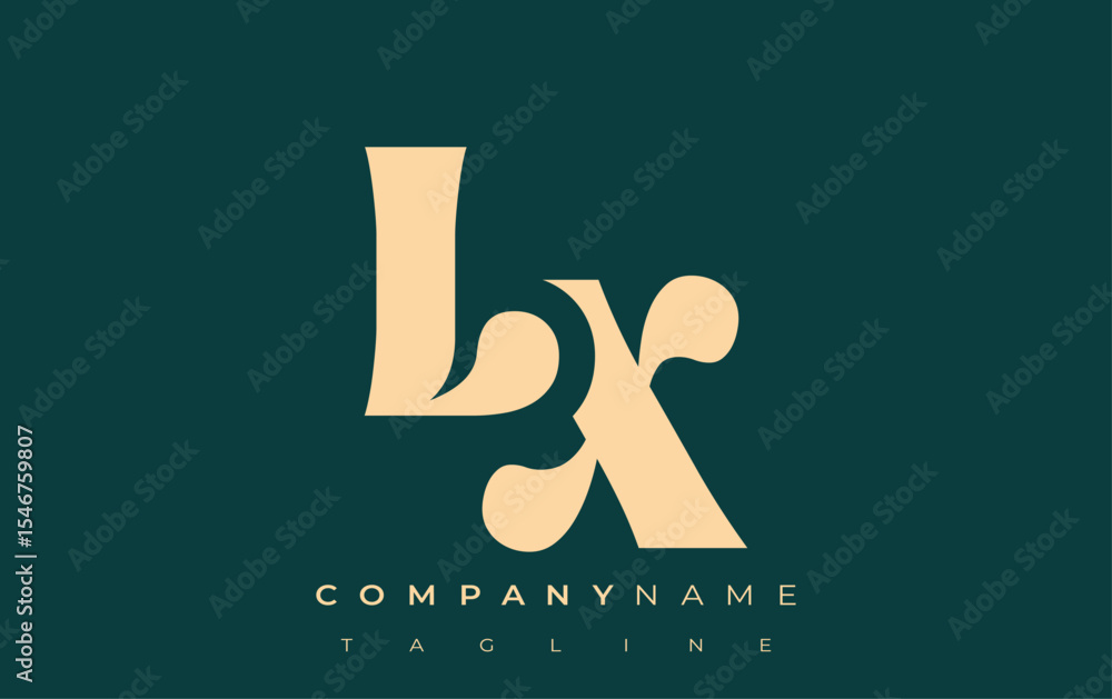 Fototapete lx creative abstract typography logo design. elegant logo combining bold typography and creative sha