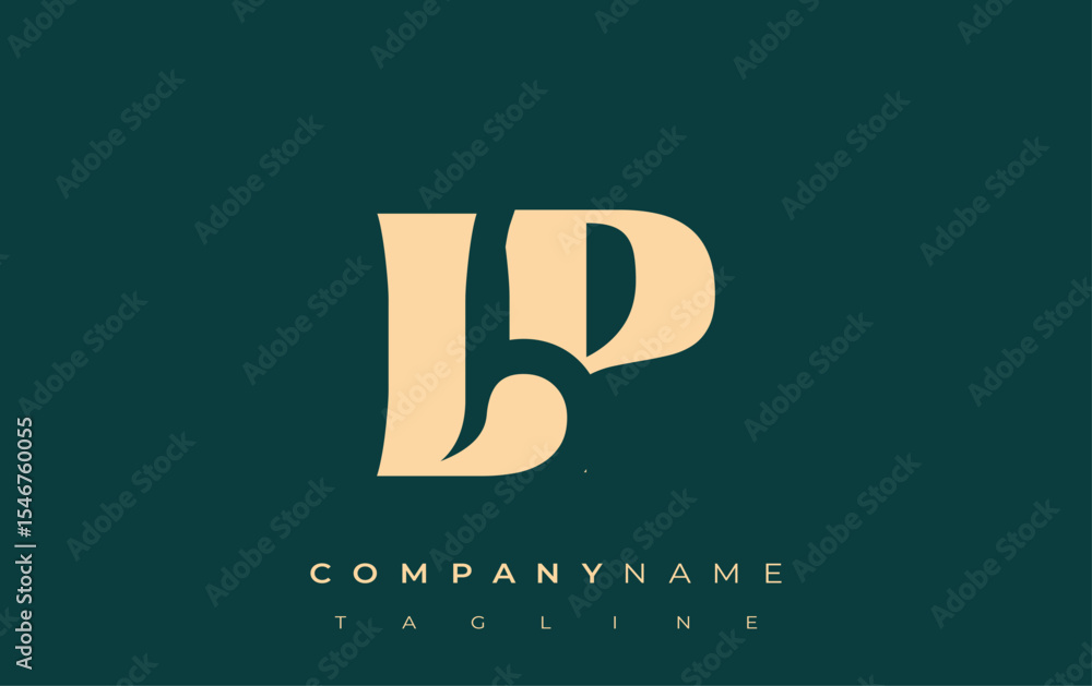 Fototapete lp creative abstract typography logo design. elegant logo combining bold typography and creative sha