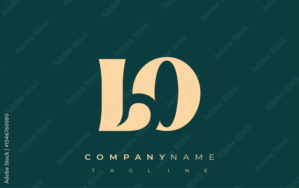 Fototapete lo creative abstract typography logo design. elegant logo combining bold typography and creative sha