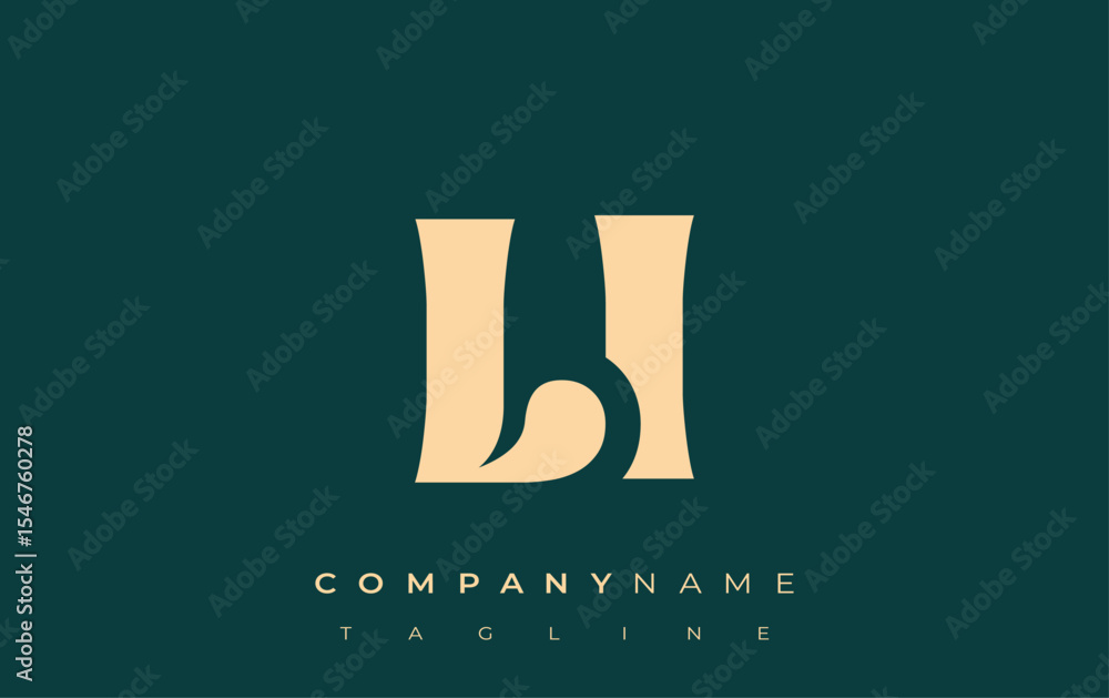 Fototapete li creative abstract typography logo design. elegant logo combining bold typography and creative sha