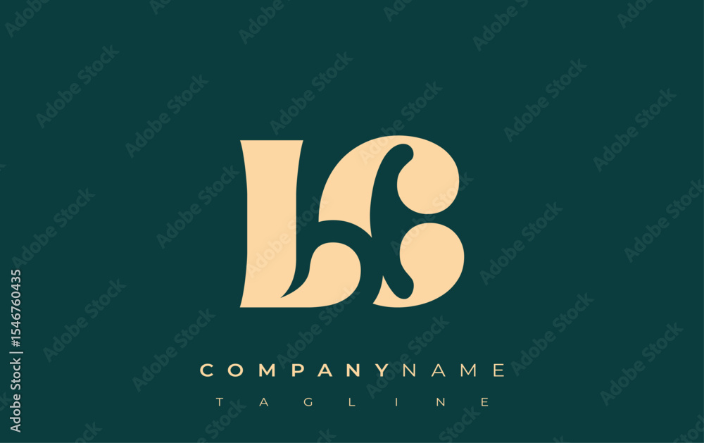 Fototapete lc creative abstract typography logo design. elegant logo combining bold typography and creative sha