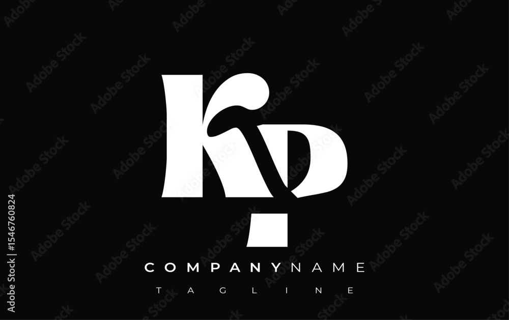 Fototapete kp creative abstract typography logo design. elegant logo combining bold typography and creative sha