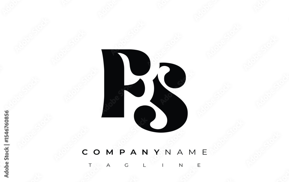 Fototapete fs creative abstract typography logo design. elegant logo combining bold typography and creative sha