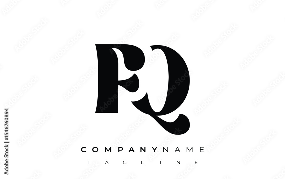 Fototapete fq creative abstract typography logo design. elegant logo combining bold typography and creative sha
