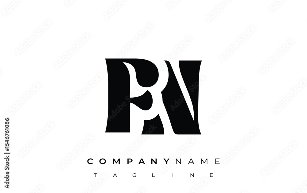 Fototapete fn creative abstract typography logo design. elegant logo combining bold typography and creative sha