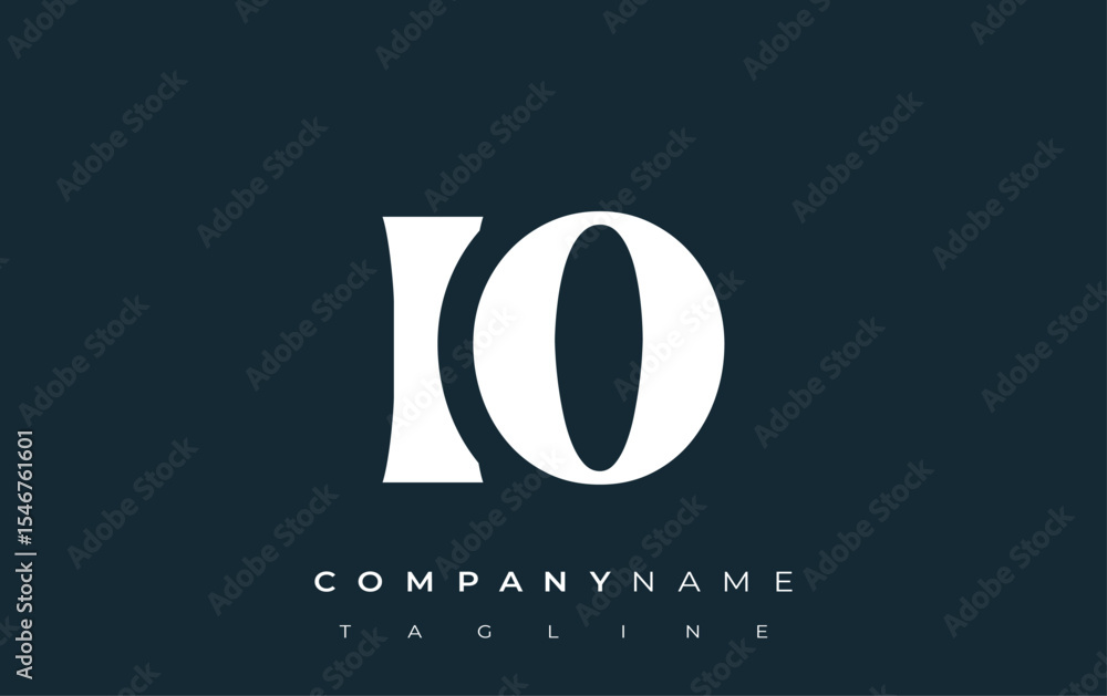 Fototapete io creative abstract typography logo design. elegant logo combining bold typography and creative sha