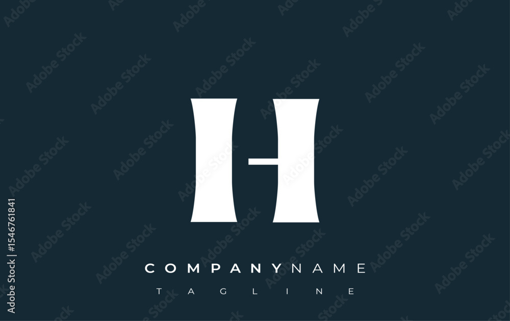 Fototapete ih creative abstract typography logo design. elegant logo combining bold typography and creative sha