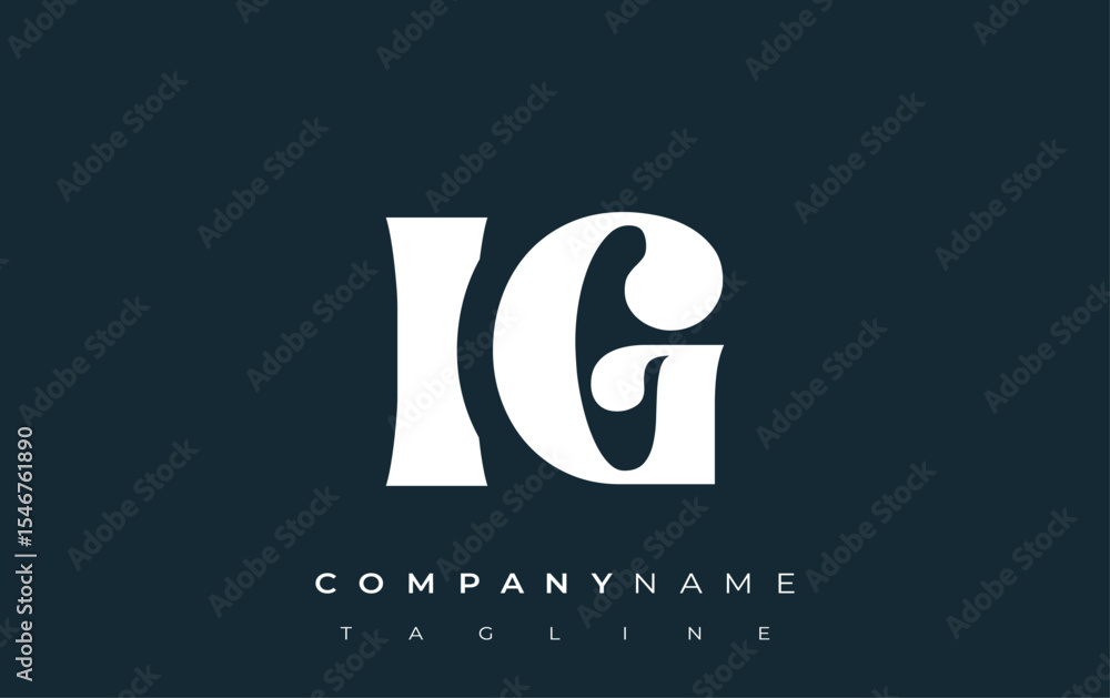 Fototapete ig creative abstract typography logo design. elegant logo combining bold typography and creative sha