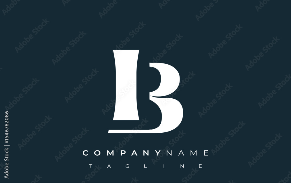 Fototapete ib creative abstract typography logo design. elegant logo combining bold typography and creative sha