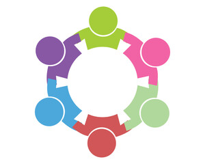 a colorful flat friendship icon