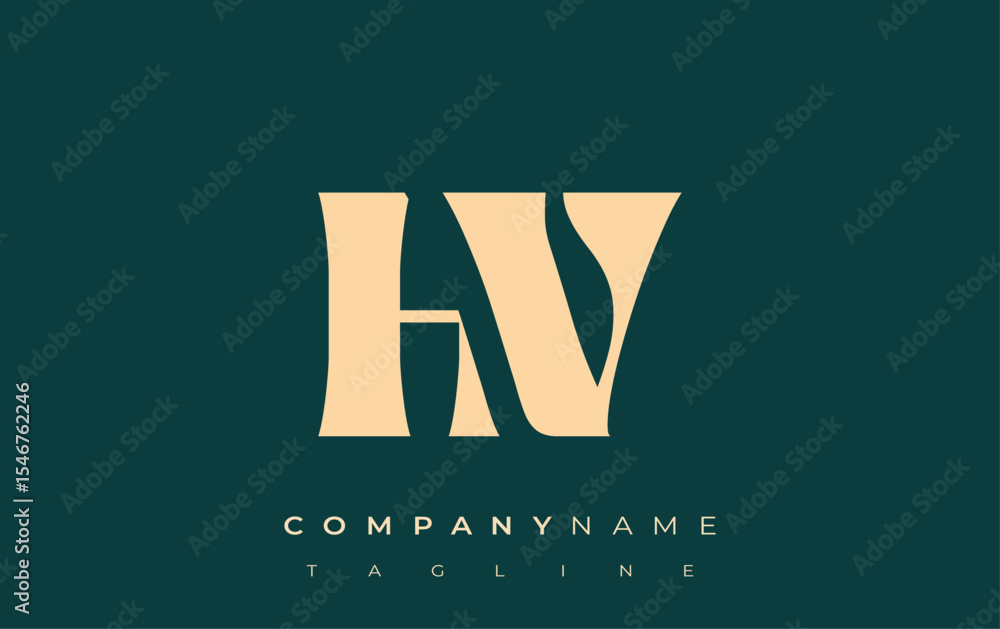 Fototapete hv creative abstract typography logo design. elegant logo combining bold typography and creative sha