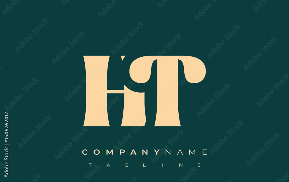 Fototapete ht creative abstract typography logo design. elegant logo combining bold typography and creative sha