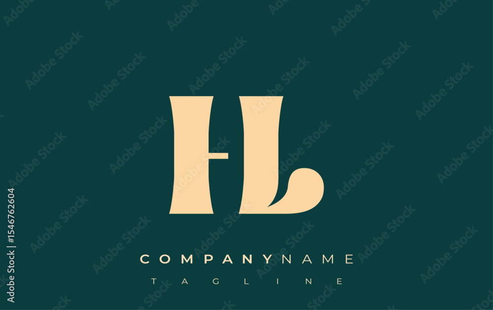 Fototapete hl creative abstract typography logo design. elegant logo combining bold typography and creative sha